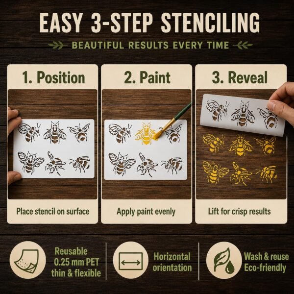 Bees Stencil 4