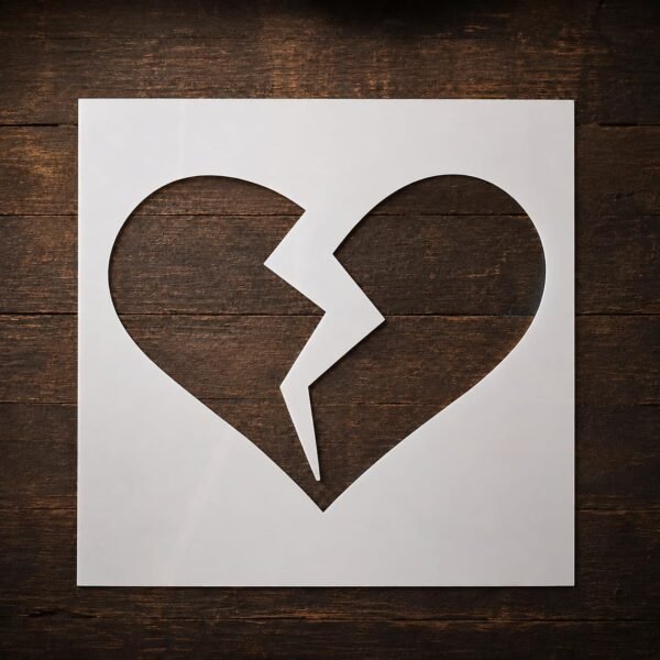 Broken Heart Stencil