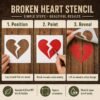 Broken Heart Stencil 4