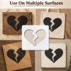 Broken Heart Stencil 5
