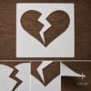 Broken Heart Stencil 8