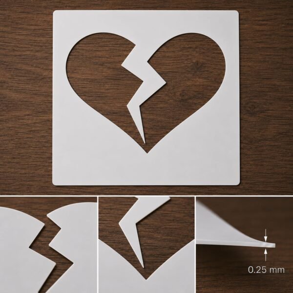 Broken Heart Stencil 8