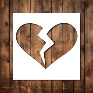 Broken Heart Stencil