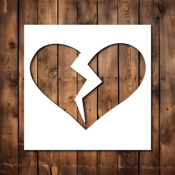 Broken Heart Stencil