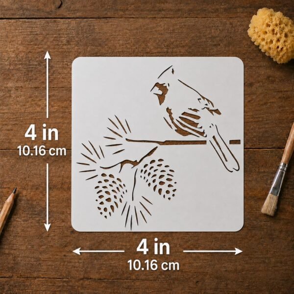 Caridnal Bird Stencil 2