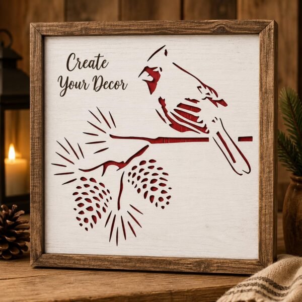 Caridnal Bird Stencil 7