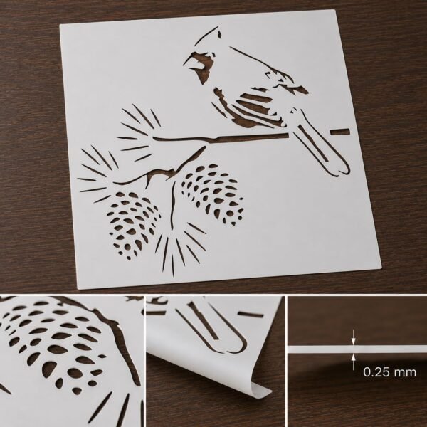 Caridnal Bird Stencil 8
