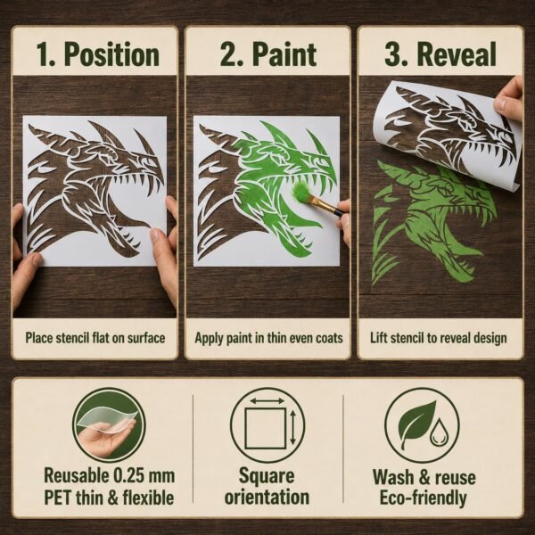 Celtic Dragon 1pc Stencil 4