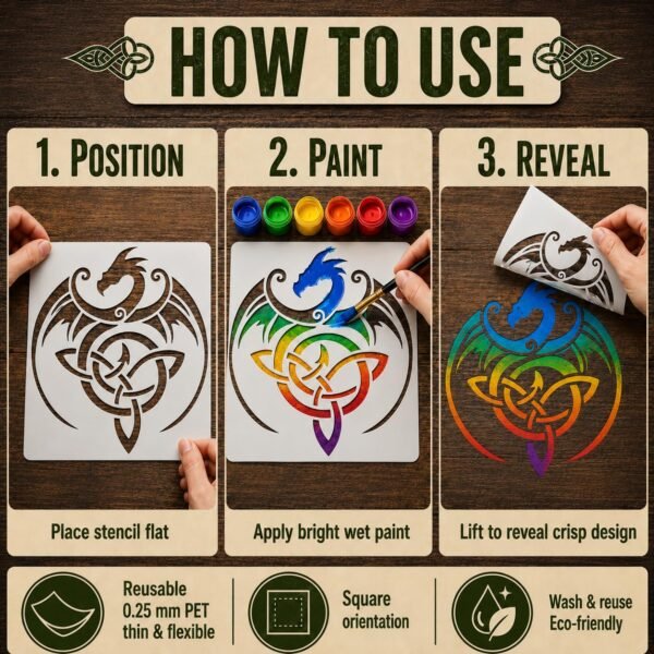 Celtic Dragon Stencil 4