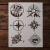 Compass 6pc Stencil
