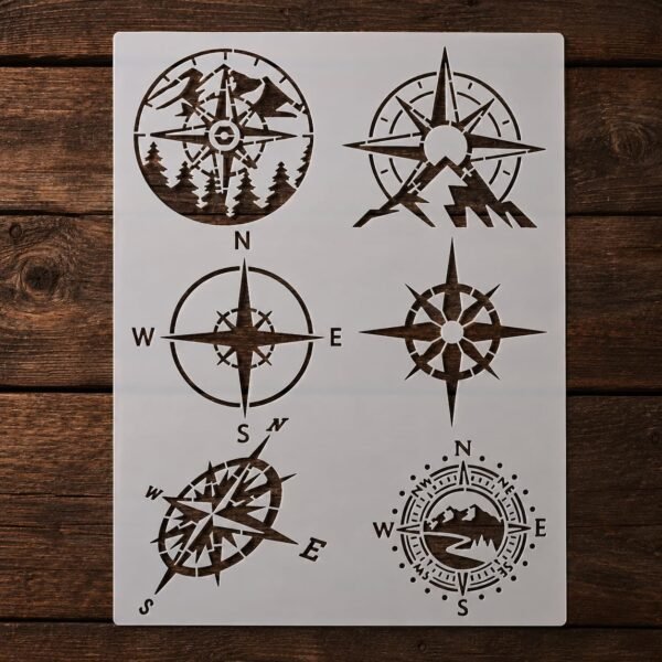 Compass 6pc Stencil