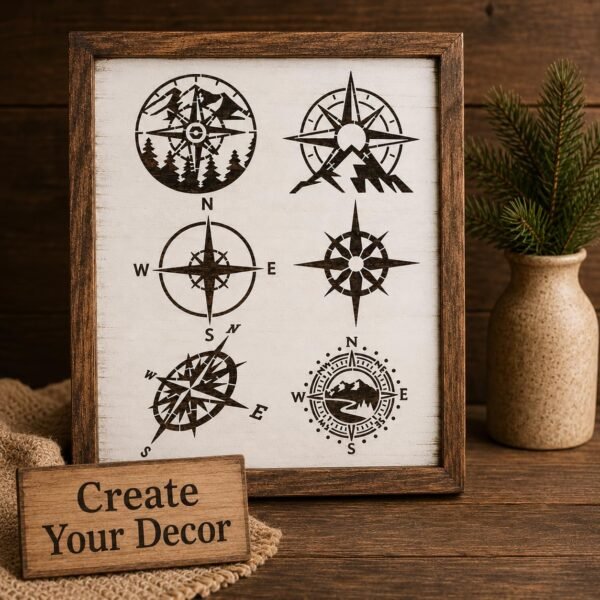 Compass 6pc Stencil 7