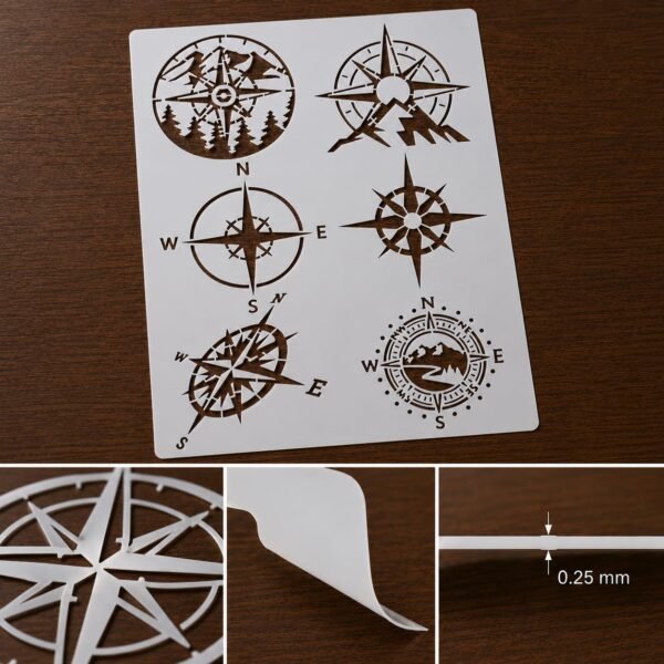 Compass 6pc Stencil 8