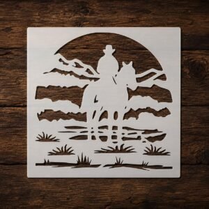 Cowboy Scene Stencil