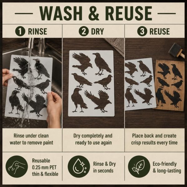 Crows 6pc Stencil 6