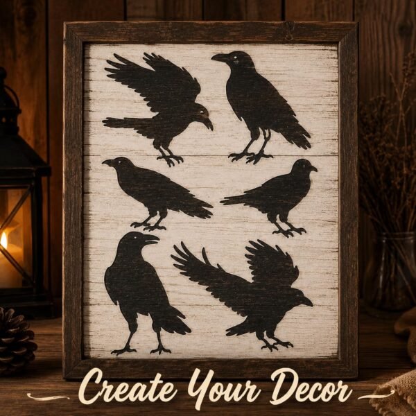 Crows 6pc Stencil 7
