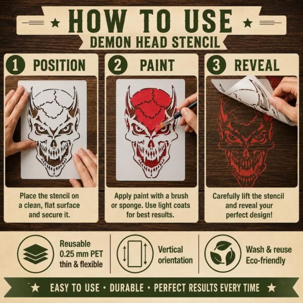 Demon Head Stencil 4