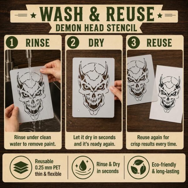 Demon Head Stencil 6