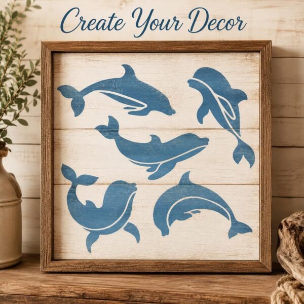 Dolphin Stencil 7