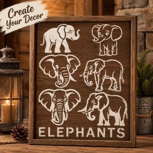 Elephant Stencil 7