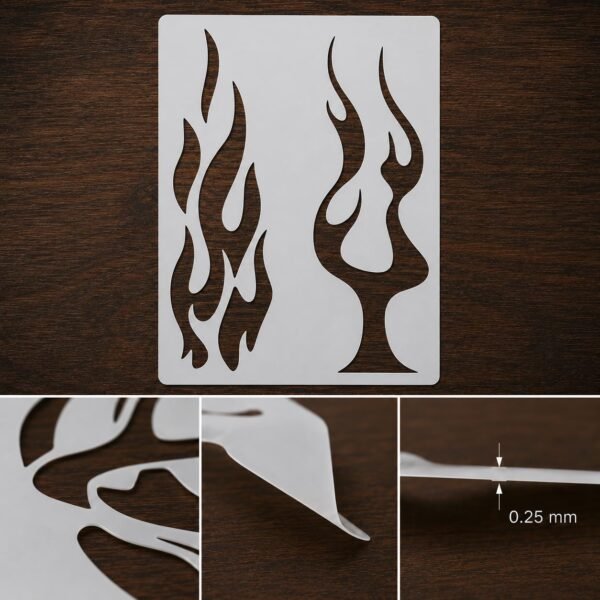 Flame 2pc Stencil 8