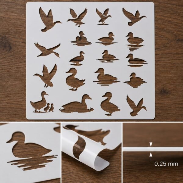Flying Duck Stencil 8