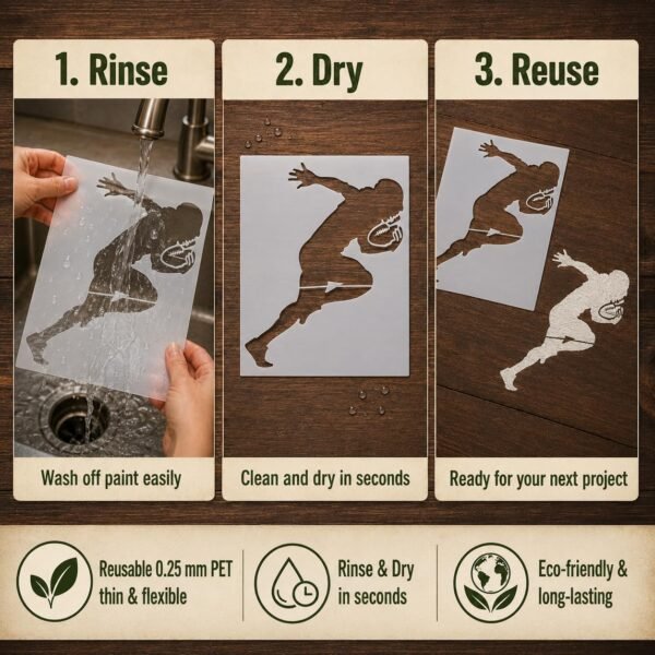 Football Player Stencil 6
