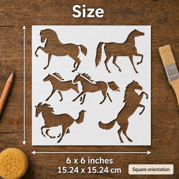 Horses 6pc Stencil 2