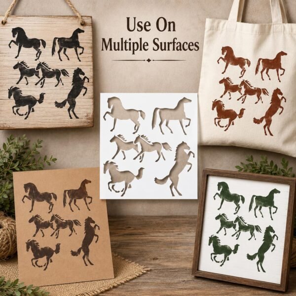 Horses 6pc Stencil 5