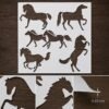 Horses 6pc Stencil 8