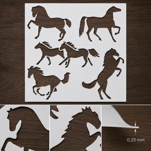 Horses 6pc Stencil 8