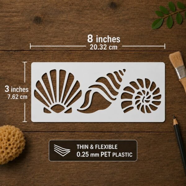 Mermaid Shell Stencil 2