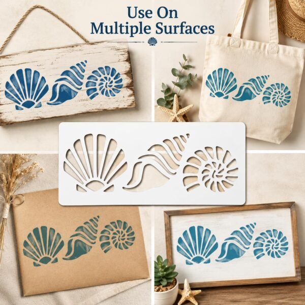 Mermaid Shell Stencil 5