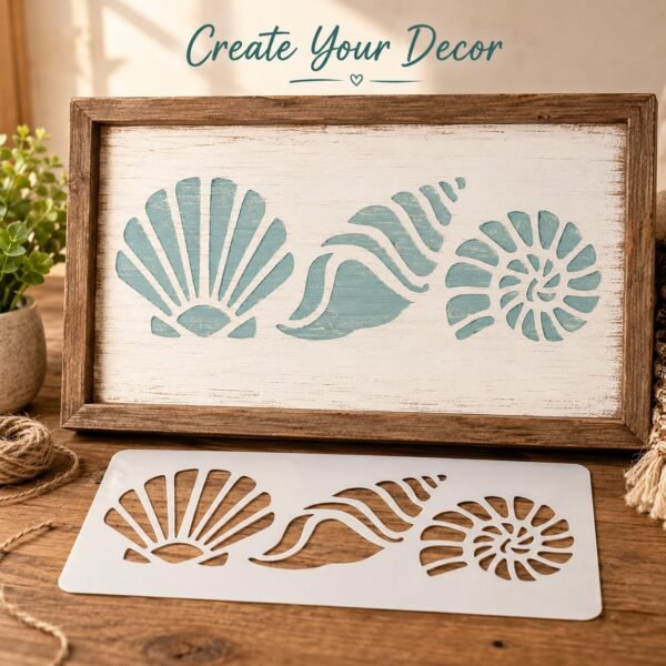 Mermaid Shell Stencil 7