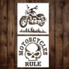 Motorcycles Skull Stencil