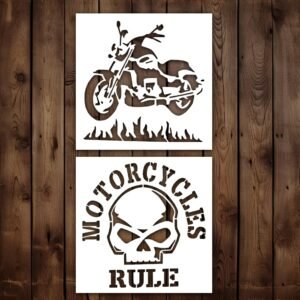 Motorcycles Skull Stencil