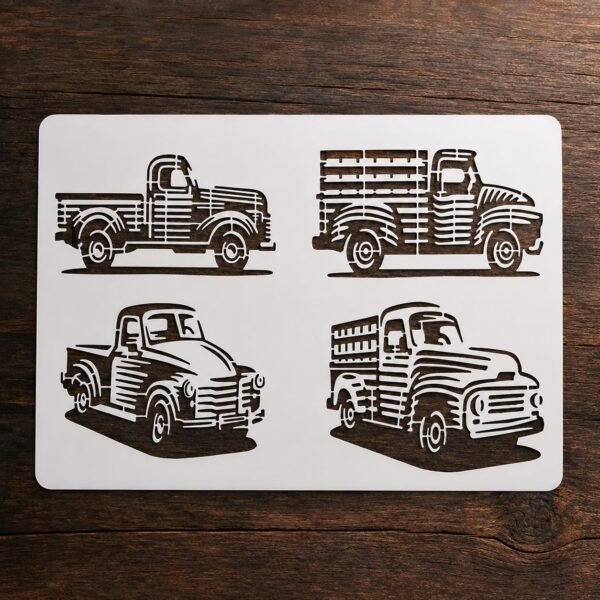 Old Trucks Stencil