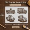 Old Trucks Stencil 2