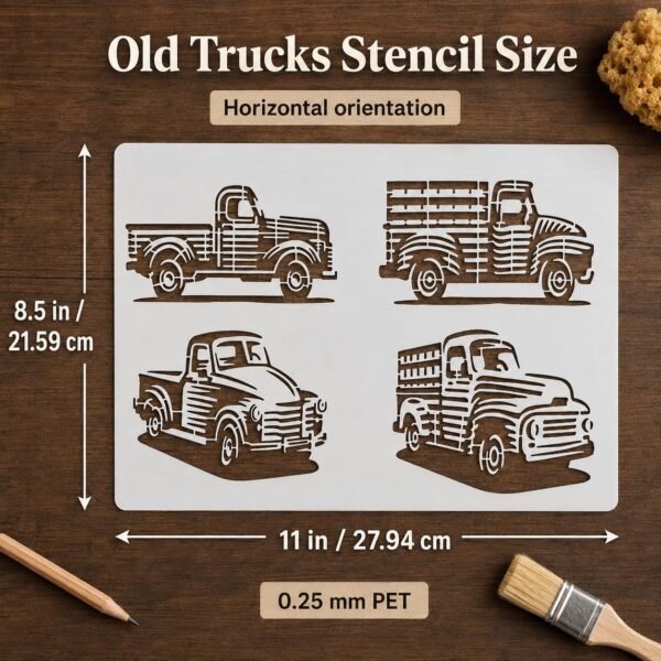 Old Trucks Stencil 2