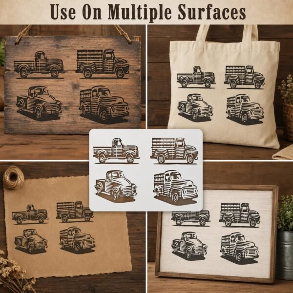 Old Trucks Stencil 5