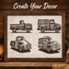 Old Trucks Stencil 7