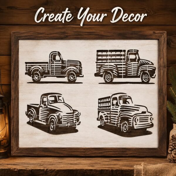 Old Trucks Stencil 7