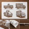 Old Trucks Stencil 8