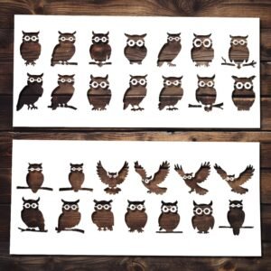 Owl 2 pcs Stencil