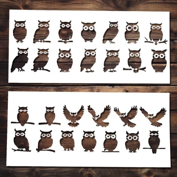 Owl 2 pcs Stencil