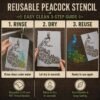 Peacock Stencil 6