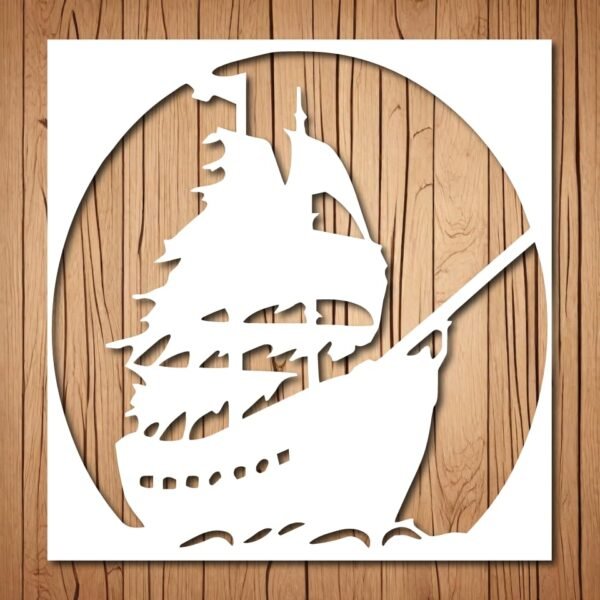 Pirate Ship Stencil
