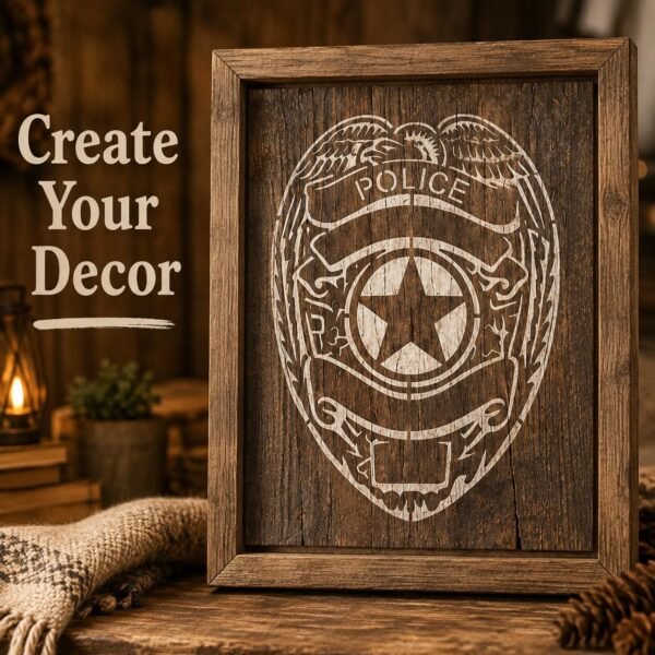 Police Badge Stencil 7