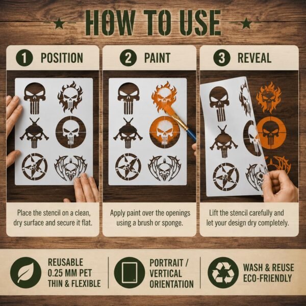 Punishers 6pc Stencil 4