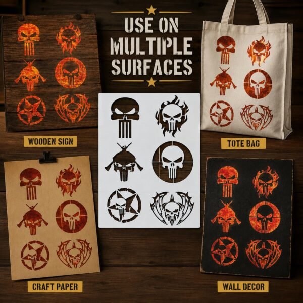 Punishers 6pc Stencil 5
